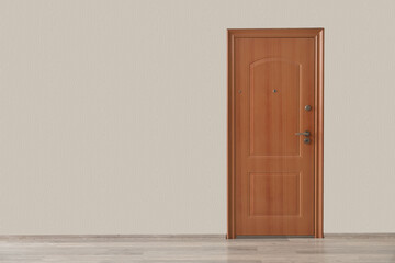 View of closed door in hall