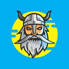 vikings. illustration of viking head with beard. suitable for t-shirt designs, children's pictures, esport logos etc. eps file