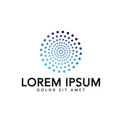 Abstract Halftone circle logo Design Elements

