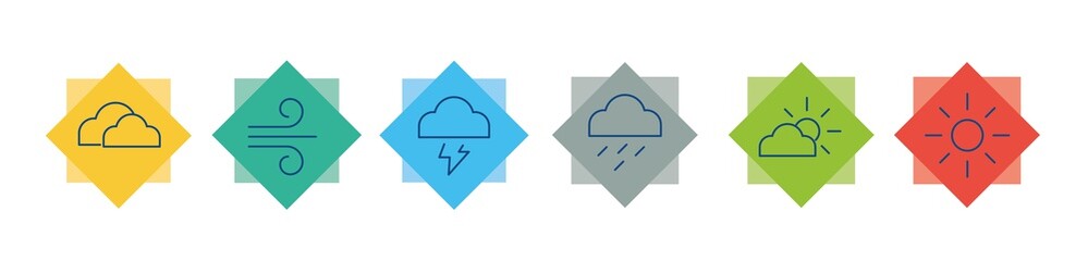 Colourful weather forecast signs on white background. Calendar icon vector. Flat vector.