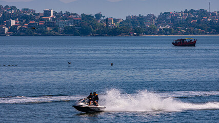 Rio de Janeiro, Brazil - CIRCA 2021: Landscape of Guanabara Bay, Rio de Janeiro, Southeastern Brazil