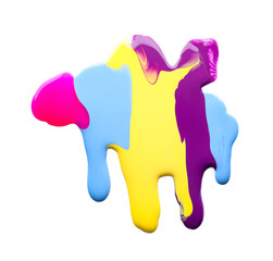 Spilled nail polishes on white background