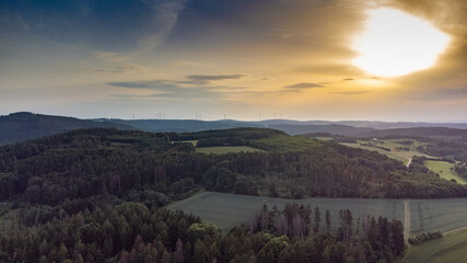 Fototapeta premium Sonnenuntergang Luftaufnahme