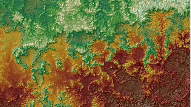 Brown and Green Digital Elevation Model in South Africa