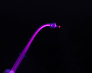 Bend tube of high frequency D'arsonval device. Electric discharge. 
Produce the ozon for...