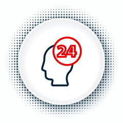 Line Support operator in touch icon isolated on white background. Concept for call center, client support service. Colorful outline concept. Vector