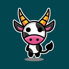 Fototapeta na wymiar Simple Mascot Vector Design in the form of dairy cow