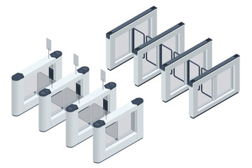 Isometric Turnstile. Access control equipment. Magnetic card access turnstiles. Electronic turnstile. Automatic checkpoint. Building security
