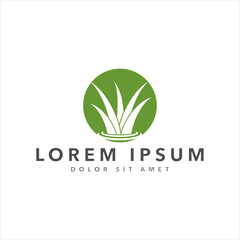 grass vector logo design template


