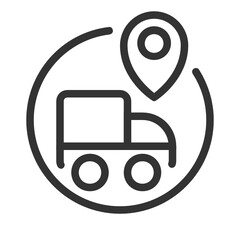 Shipping , Location and Map outline icon.