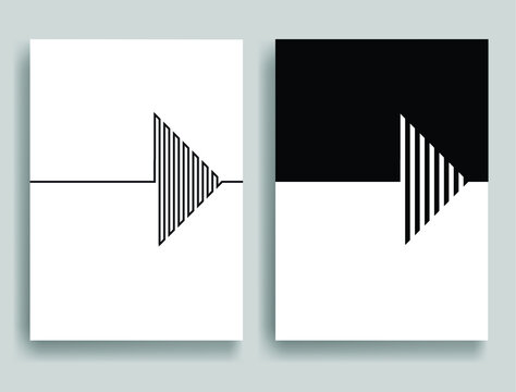 Aesthetic geometric brochures . One line logo . Modern art .Abstract minimal negative space poster . Contemporary vector design 