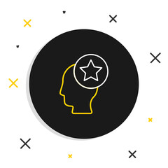 Line USA Head icon isolated on white background. United States of America. Independence day. Colorful outline concept. Vector