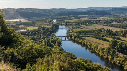 The Dordogne River taken from Domme village in France