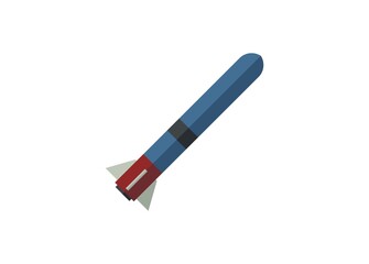 Rocket weapon simple flat illustration