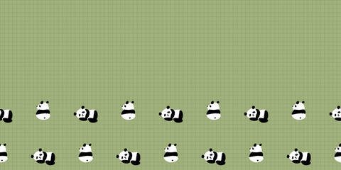 Panda Squares Frame Border Seamless Pattern