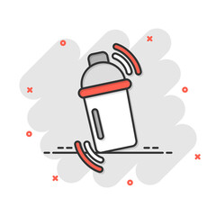 Shaker cocktail icon in flat style. Alcohol bottle vector illustration on white isolated background. Bar drink business concept.