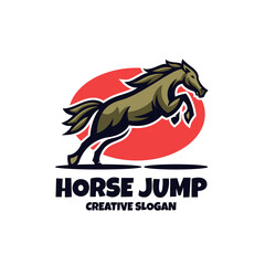 Horse Jumping Equestrian Creative Logo Template