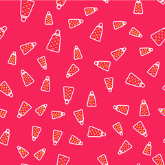 Line Grater icon isolated seamless pattern on red background. Kitchen symbol. Cooking utensil. Cutlery sign. Vector