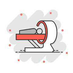 Radiology icon in flat style. Tomography vector illustration on white isolated background. Mri scanner business concept.