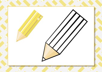 The task for preschool children to develop fine motor skills. Vector illustration. Worksheet for printing. Yellow pencil.