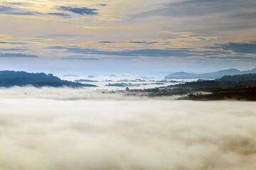 Khao Takhian Ngo Cloudscape Has Beautiful Morning Mist at Khao Kho District.