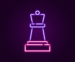 Glowing neon line Chess icon isolated on black background. Business strategy. Game, management, finance. Colorful outline concept. Vector