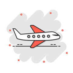 Plane icon in flat style. Airplane vector illustration on white isolated background. Flight airliner business concept.