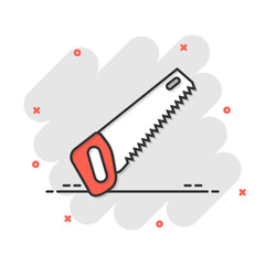 Saw blade icon in flat style. Working tools vector illustration on white isolated background. Hammer business concept.