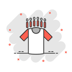 Tshirt icon in flat style. Casual clothes vector illustration on white isolated background. Polo wear business concept.