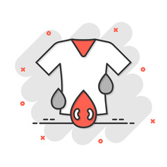 T-shirt washing icon in flat style. Clothes dry vector illustration on white isolated background. Shirt laundry business concept.