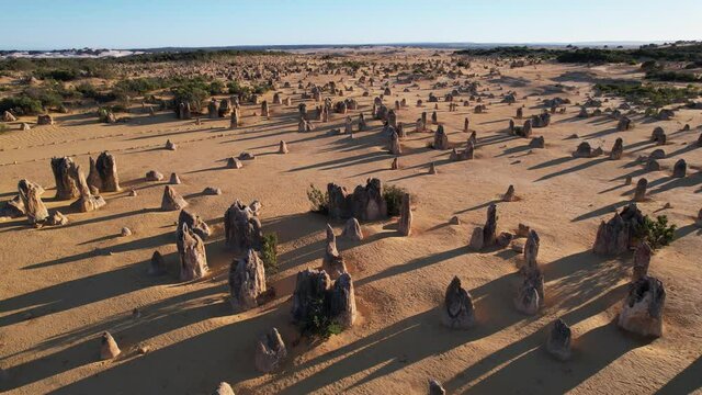Aerial Australia The Pinnacles Desert Sunrise in WA