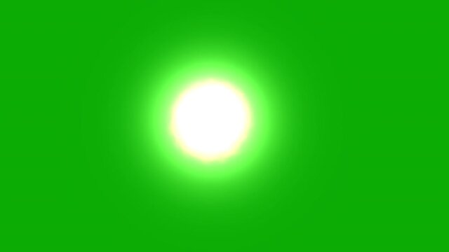 Glowing sun motion graphics with green screen background