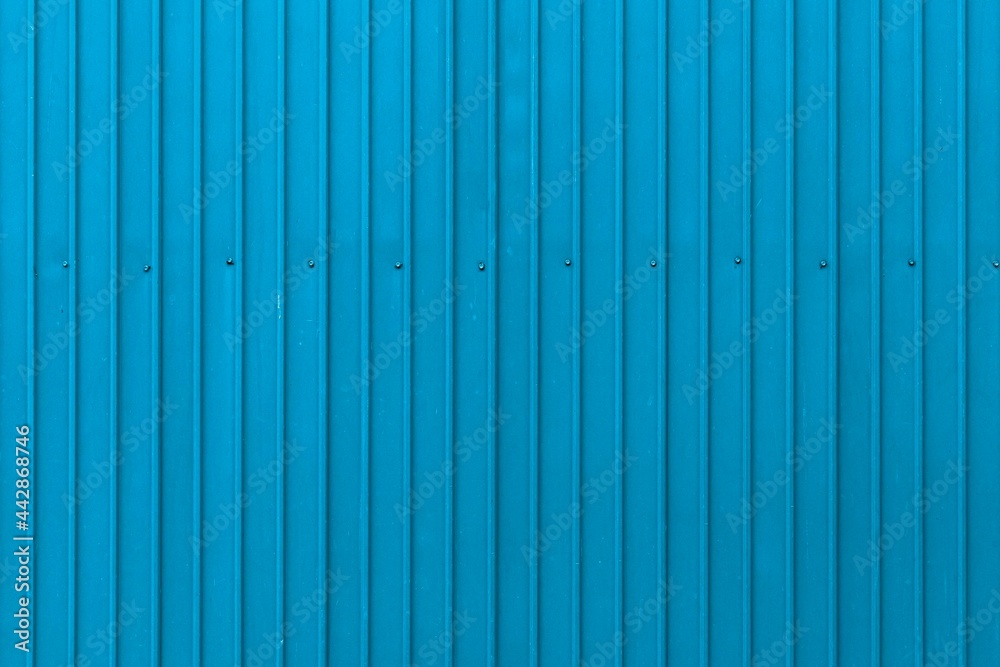 Poster Blue Corrugated metal background and texture surface or galvanize steel