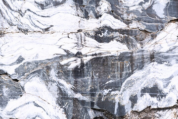 Texture of a marble wall with cracks and wavy patterns. Concept background, texture, nature