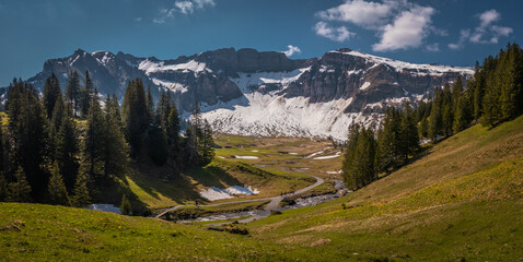 Beautiful mountain landscape near Mellau in Vorarlberg Austria