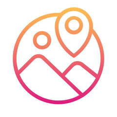 Attraction , Location and Map gradient icon.