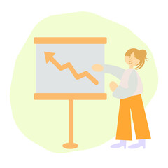 Woman presenting. Image of a business woman or career woman or student