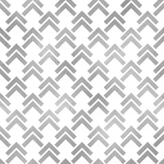 Geometric seamless pattern. Repeated silver patterns. Arrow background. Abstract chevron texture. Repeating print with chivron. Graphic design with shevron. Geometry backdrop with foil effect. Vector
