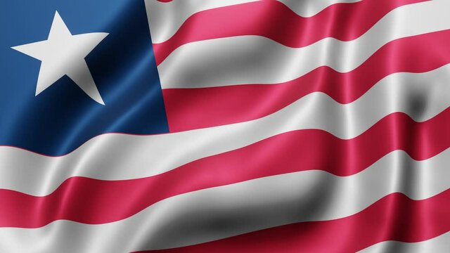 3d rendering of a National Liberia flag waving in a looping motion