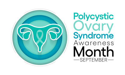 Polycystic Ovary Syndrome (PCOS) Awareness Month is observed every year in September, it is a common condition that affects how a woman's ovaries work. Vector illustration