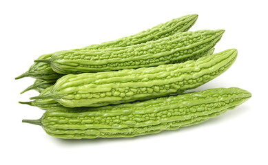 Bitter melon , Bitter gourd on white background