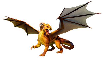 Fototapeta premium 3D Rendering Fairy Tale Dragon on White