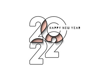 Happy New Year 2022 Text Typography Design Patter, Vector illustration.