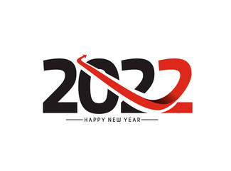 Happy New Year 2022 Text Typography Design Patter, Vector illustration.