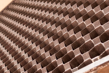 Abstract checkered grid exterior wall pattern with perspective