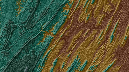 Brown and Green Digital Elevation Model in West of America