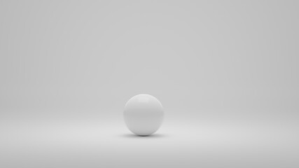 White alone sphere on white background. 3D Illustration