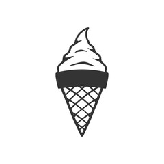 Fototapeta premium Ice Cream Cone Icon Graphic Design Template Isolated