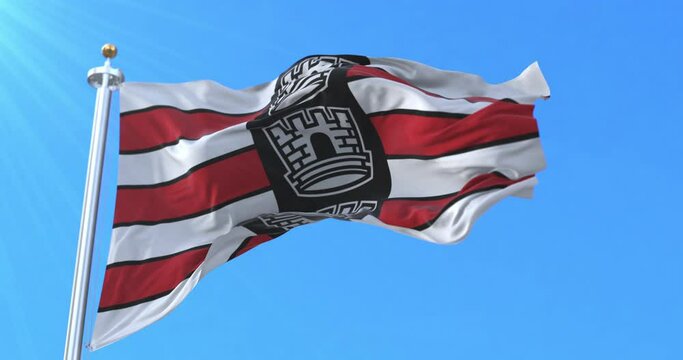 Joao Pessoa flag, Para&iacute;ba, Brazil. Loop