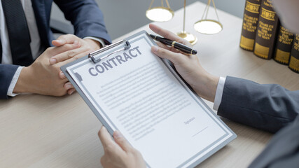 Attorney or judge provides legal advice to the client in the courtroom, Ethics in the courts include justice and impartiality, legal consultant, scales of justice, law hammer, Litigation and justice.